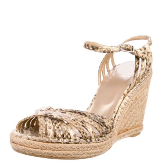 STUART WEITZMAN Snakeskin Braided Accents Espadrilles Size: 7.5 - Picture 3 of 4